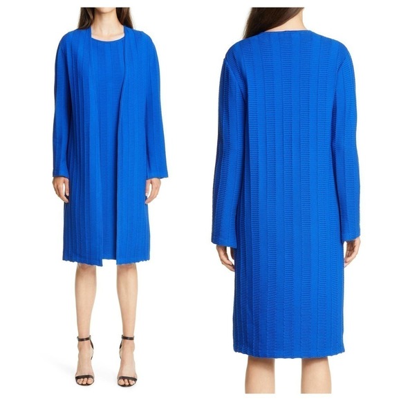 ST. JOHN COLLECTION  Architectural Ottoman Knit Jacket  in Vivid Blue (6) - Picture 1 of 10